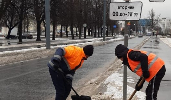 Работа под знаками в зимний период